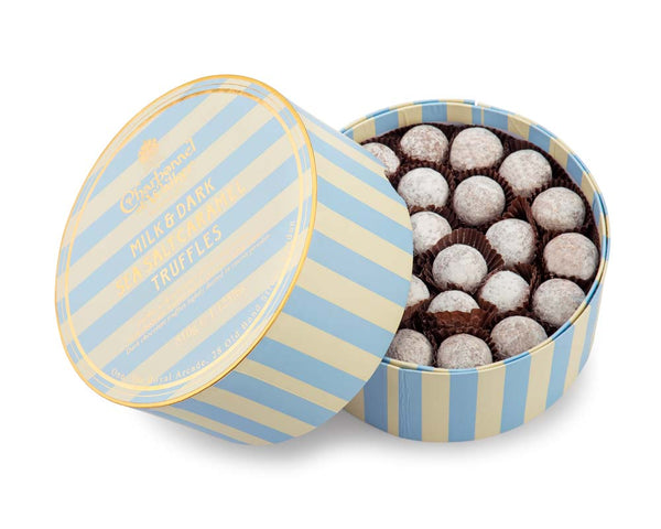 Milk and Dark Sea Salt Caramel Luxury Striped Truffle Gift Box