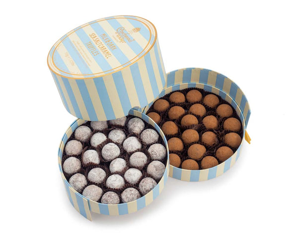 Milk and Dark Sea Salt Caramel Luxury Striped Truffle Gift Box